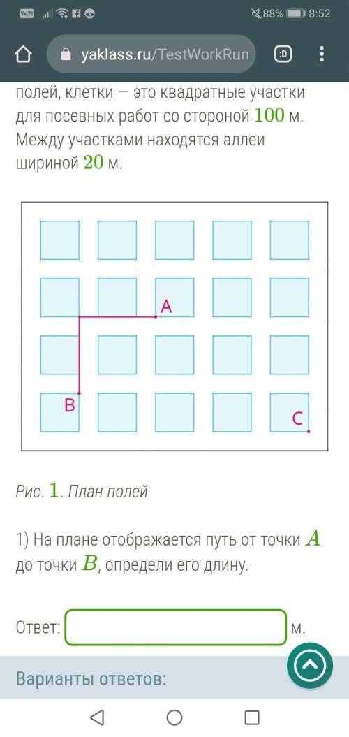 Перед тобой план фермерских полей, клетки — это квадратные участки для посевных работ со стороной 10