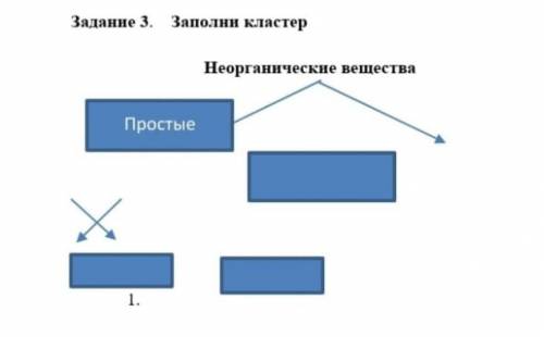 Заполните кластер неорганические вещества