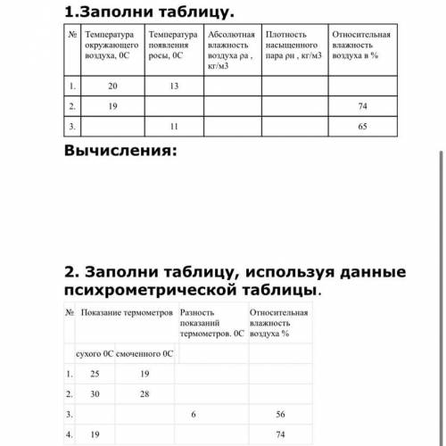 Здравствуйте заполнить таблицы по физике♥️