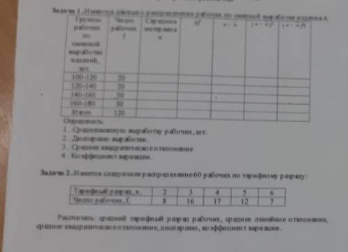 2)Имеются следующие распределение 60 рабочих по тарифному разряду: Тарифный разряд x1 2 3 4 5 6 Числ