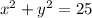 x^2 + y^2 = 25