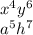 x^4y^6\\a^5h^7