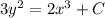 3y^2 = 2x^3 + C