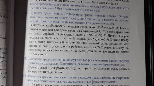 Спишите предложения. Подчеркните грамматические основы. Определите, чем выраженно простое глагольное