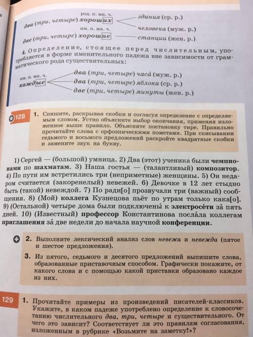 Из упр. 117, 126, 127, 128, 132, 141 выпишите выделенные слова, употребляя их в начальной форме, и п