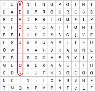 Find nouns in the fillword that match meanings 1-10. 1) A complete change either in the way people t