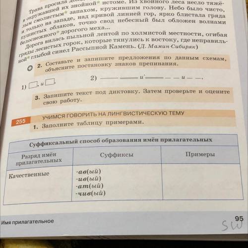 255 упр , суффиксальный образования имён прилагательных