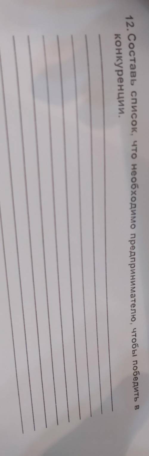 Составьте список,что необходимо предпринимателю, чтобы победить в конкуренции.