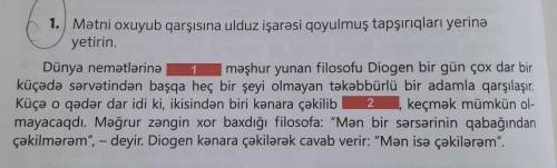 1.Rengli xanaların yerində hansı ifadələr yazıla bilər? A) 1. baş vermayan 2. yol çakməsəydi B) 1. a