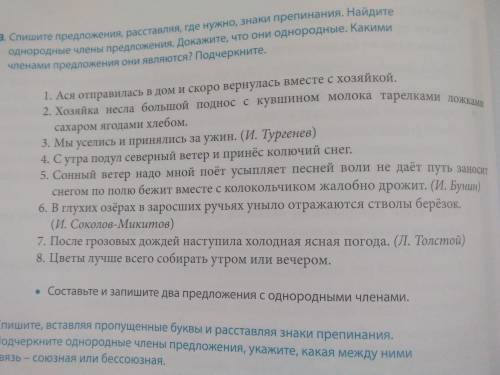 Спишите предложения, расставляя, где нужно, знаки препинания. Найдите однородные члены предложения.