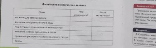 не понимаю, и таблицу .QДАВАЙ иссЛЕДУЕМ Выполни следующие опыты: а) положи 2-3 деревянные щепки в фа