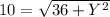 10=\sqrt{36+Y^2}