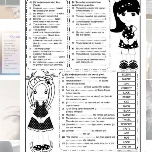 6 класс английский сделайте ток B и C (фото) past simple regular verbs