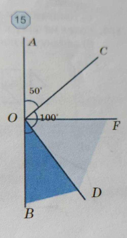 На рисунке 15 Найдите углы BOD , DOF