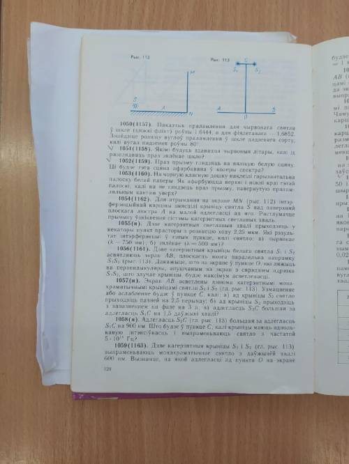 1056(1161). Дзве кагерэнтныя крыніцы белага святла S1 i S2 асвятляюць экран АВ, плоскасць якога пара