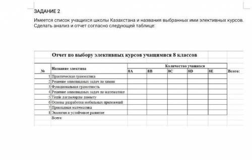 информатика восьмой класс нужно выполнить в программе excel отошлите мне уже готовый скриншот