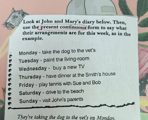 8 КЛАСС Look at John and Mary's diary below. Then, use the present continuous form to say what their