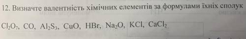 Визначте валентність хімічних елементів за формулами їхніх сполук: фото