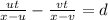 \frac{ut}{x-u} - \frac{vt}{x-v} = d