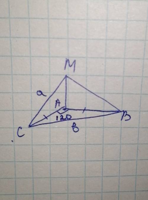 Прямая МА перпендикулярна плоскости АВС. найдите угол между прямой МВ и плоскостью АВС примечание: 1