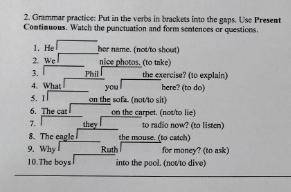 с английским Вставьте слова из скобок в презент континиус