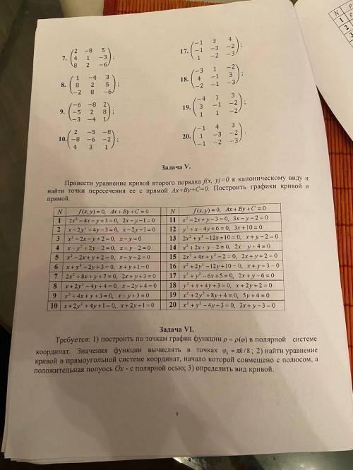 привести общее уравнение кривой второго порядка f(x y)=0 к каноническому виду и найти точки пересече