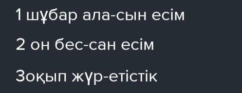 2. Тіркескен сөздерді оқы. Үздік окушы, ағаш көпір, жүйрік ат, шұбар ала, он бес, алып жүр, самал же