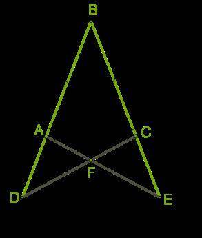 На сторонах угла ∡ ABC точки A и C находятся на равных расстояниях от вершины угла BA=BC. Через эти