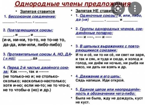 Что такое однородные члены предложения? Какие знаки препинания ставятся при однородных членах предло