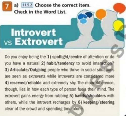 Do you enjoy being the 1) spotight/centre of attention or do you have a natural 2) habit/tendency to