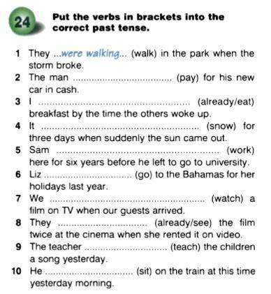 Put the verbs in brackets into the correct past tense