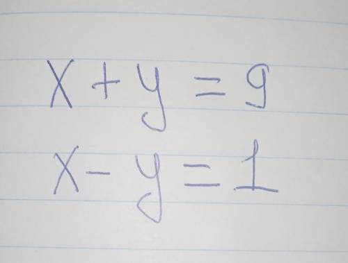 по алгебре! Решите уравнений графическим : x+y=9. x-y=1