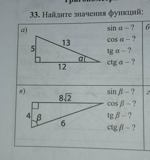 33.Найдите значение функций:a) и в)