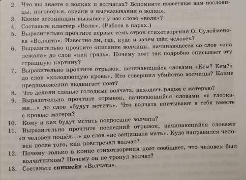 ответьте на вопросы к стихотворению Волчата