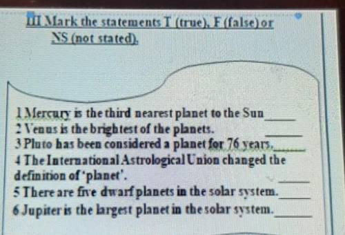 1 Mercur is the third nearest planet to the Sun 2 Taus is the brightest of the planets. 3 Pluto has