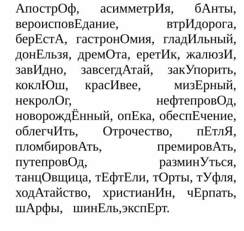 Составьте и запишите небольшой связный рассказ, выбрав любые 10 слов на орфоэпические нормы, которые