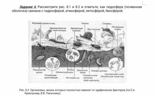 Рассмотрите рис. 8.1 и 8.2 и ответьте, как педосфера (почвенная оболочка) связана с гидросферой, атм