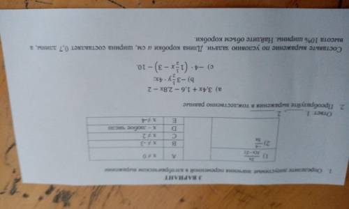 1. Определите допустимые значения переменной в алгебраическом выражении 1) 2х/3(х-2) 2) - 4/5х