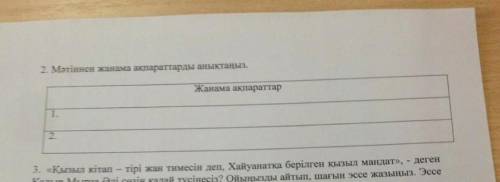 2. Метiннен жанама акпараттарды аныктаныз. Жанама акпараттар 1. 2 3. 2 -тапсырма сор 6 класс