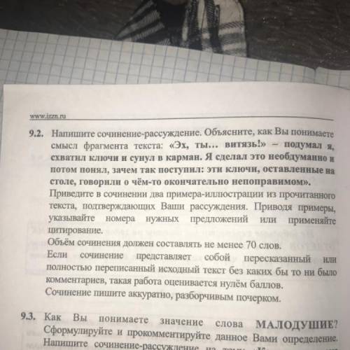 С СОЧИНЕНИЕМ (1)Когда я позвонил в дверь квартиры Нины Георгиевны, мне открыл парень лет пятнадцати,