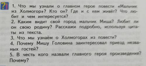 ответьте на вопросы сказка Миша из Холмогор