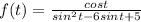 f(t)=\frac{cost}{sin^2t-6sint+5}