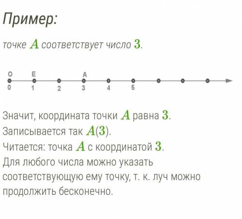 Как записать координатный луч в тетради