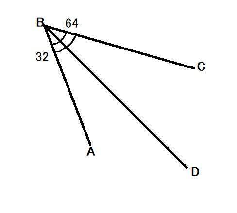 ABC= 64 , BD-его биссектриса. Найдите угол ABD