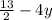 \frac{13}{2} - 4y