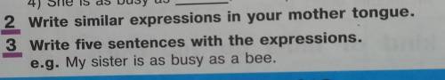 Английский 8 класс 2 Write similar expressions in your mother tongue.