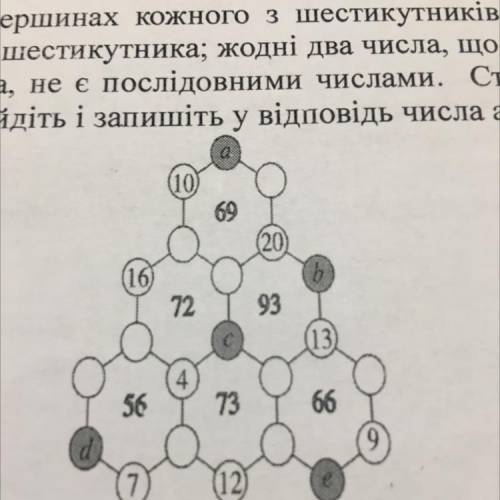 В 22 кружечки на малюнку Софі вписала всі числа від 1 до 22 по одному в кожен кружечок так, що викон