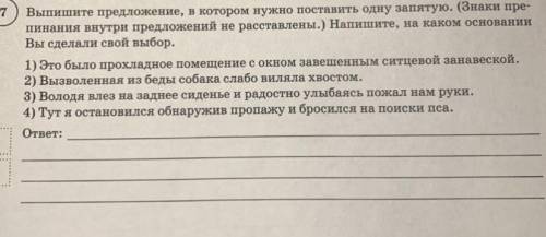 Выпишите предложение, в котором нужно поставить одну запитую. (Знаки препинания внутри предложений н