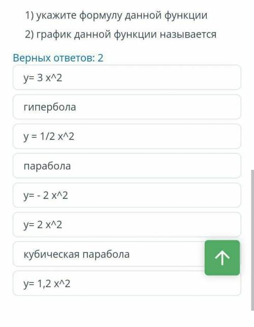 Используя график изображенный на рисунке ответьте 1) укажите формулу данной функции 2) график данной