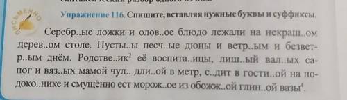 Упражнение 116. Спишите, вставляя нужные буквы и суффиксы